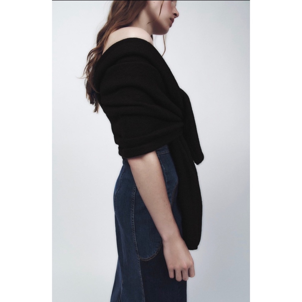 ZARA BNWT SUPER SOFT SCARF • BLACK - Picture 4 of 16